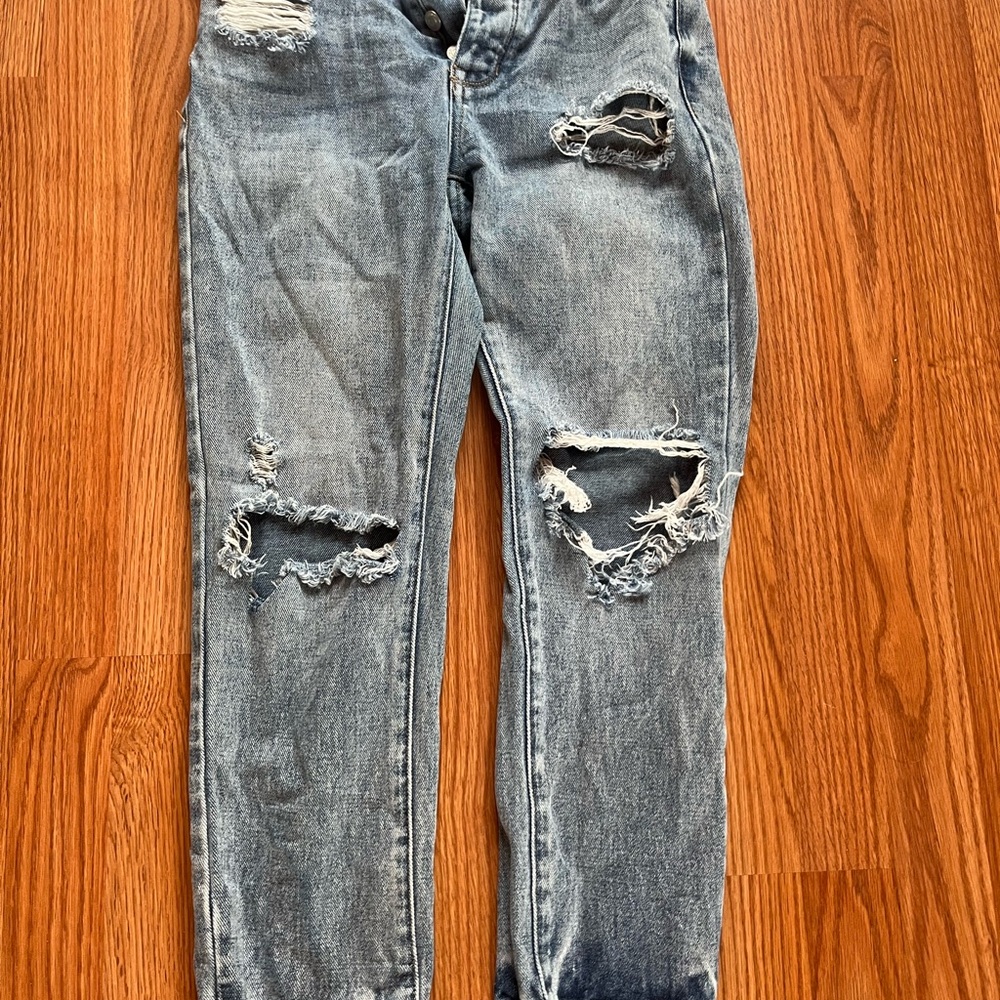 PacSun Ripped Blue Skinny Jeans for Women
